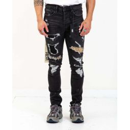 Multi Distress Pants - Black