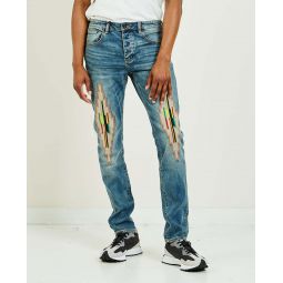 Sid Embroidered denim - Indigo