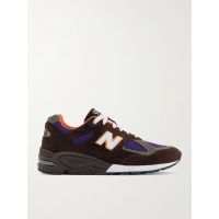 990 Leather-Trimmed Suede and Mesh Sneakers