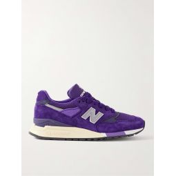 998 Core Rubber-Trimmed Full-Grain Leather, Mesh and Suede Sneakers