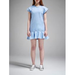 Cotton Canvas Bias Dress - BLUE