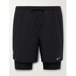Run Division Stride Layered Dri-FIT and Stretch-Mesh Drawstring Shorts