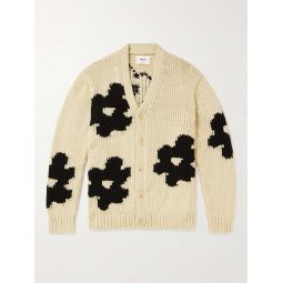Mika 6620 Floral-Jacquard Knitted Cardigan