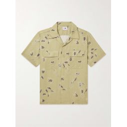 Daniel 5034 Convertible-Collar Printed TENCEL Lyocell and Linen-Blend Shirt