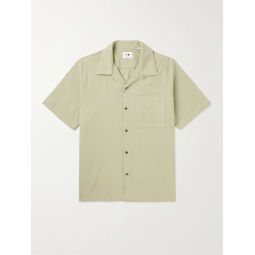 Julio 1040 Convertible-Collar Stretch Organic Cotton-Seersucker Shirt