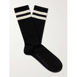 Amundsson Striped Stretch Organic Cotton-Blend Socks