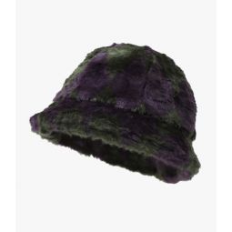 Acrylic Fur Bermuda Hat - Argyle Green/Purple