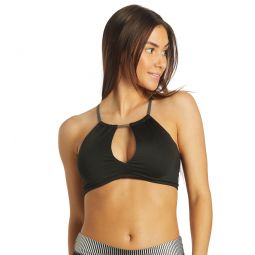 Nike Womens Solid Lace-Up High Neck Bikini Top