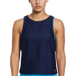 Nike Womens Horizon Stripe Layered Tankini Top