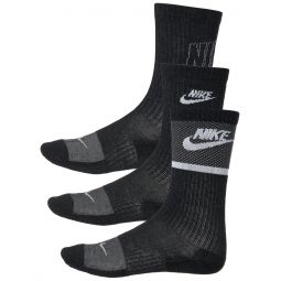 Nike Junior Cushioned Crew Sock 3-Pack Black/White