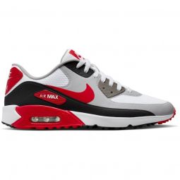 Nike Air Max 90 G Golf Shoes - White/Black/Photon Dust/University Red