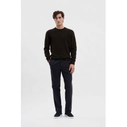 Ezra Relaxed Cotton Wool Twill Trousers - Dark Navy
