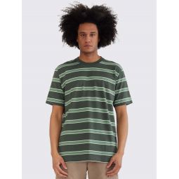 Johannes Organic Muticolour Stripe T-shirt - Spruce Green