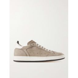Magic 002 Leather-Trimmed Nubuck Sneakers