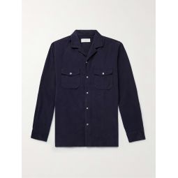 Eric Camp-Collar Garment-Dyed Cotton-Corduroy Shirt