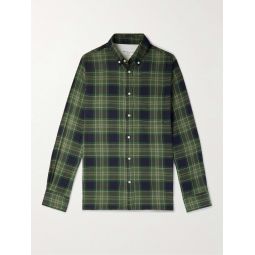 Arsene Button-Down Collar Checked Cotton and Wool-Blend Shirt