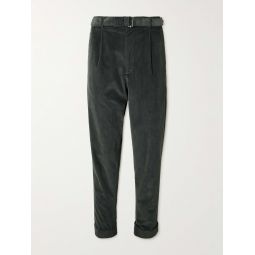 Hugo Tapered Belted Cotton-Blend Corduroy Trousers