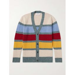 Miles Striped Wool and Cashmere-Blend Cardigan