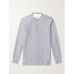 Gastron Grandad-Collar Pinstriped Cotton-Poplin Shirt