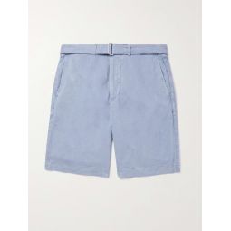 Julian Straight-Leg Belted Lyocell, Linen and Cotton-Blend Bermuda Shorts