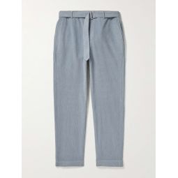 Owen Tapered Belted Garment-Dyed Cotton-Corduroy Trousers