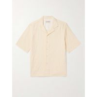 Eren Camp-Collar Cotton-Blend Seersucker Shirt