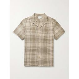Havana Camp-Collar Checked Linen Polo Shirt