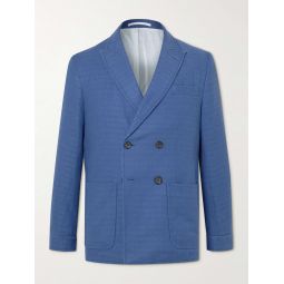 Slim-Fit Unstructured Double-Breasted Linen and Cotton-Blend Suit Jacket