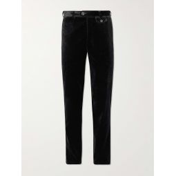Fishtail Slim-Fit Cotton-Velvet Suit Trousers