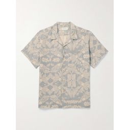 Havana Camp-Collar Printed Linen Shirt