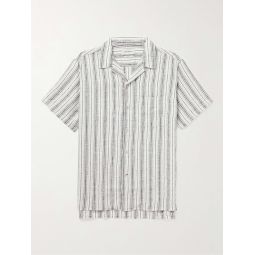 Havana Camp-Collar Striped Linen Shirt