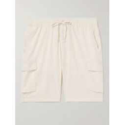 Straight-Leg Linen-Blend Drawstring Cargo Shorts