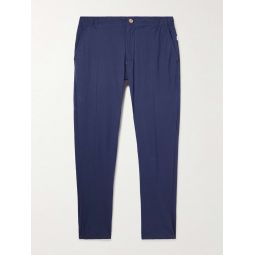 Tapered Stretch-Cotton Seersucker Trousers