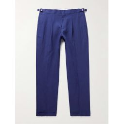 Derwin Slim-Fit Pleated Linen Suit Trousers