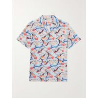 Hibbert Camp-Collar Printed Voile Shirt
