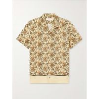 Hibbert Camp-Collar Paisley-Print Linen-Blend Shirt