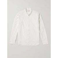 Dekker Grandad-Collar Pinstriped Cotton-Poplin Shirt