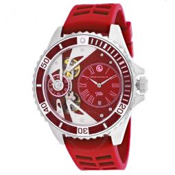 Tide Quartz Red Dial Red Rubber Mens Watch