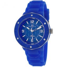 Acqua Blue Dial Rubber Strap Ladies Watch