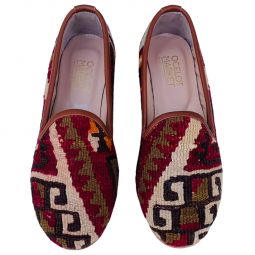 Womens Turkish Kilim Loafers | Brown Pattern