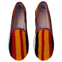 Womens Turkish Kilim Loafers | Orange & Red Stripes