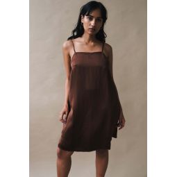 Tessa Dress - Chocolate Satin