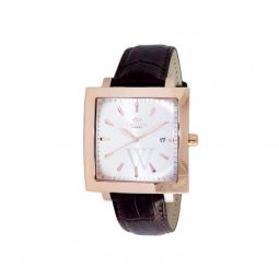 Mens ON4444 Genuine Leather Silver Tone Dial