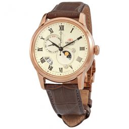 Sun and Moon Automatic Champagne Dial Mens Watch