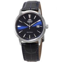 Automatic Blue Dial Blue Leather Mens Watch