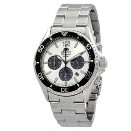 Sports Solar Powered Chronograph White Dial Mens Watch