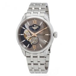 Layered Skeleton Contemporary Automatic Grey Dial Mens Watch