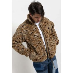 African Pattern Boa Fleece Jacket - Prints