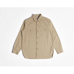 Vintage Fit Work Cotton Twill Shirt - Beige
