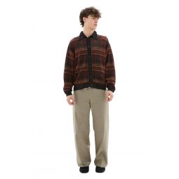 Evening Polo Checked Cardigan - Rust